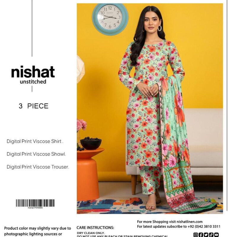 NISHAT 3PC DIGITAL PRINTED VISCOSE SUITES
